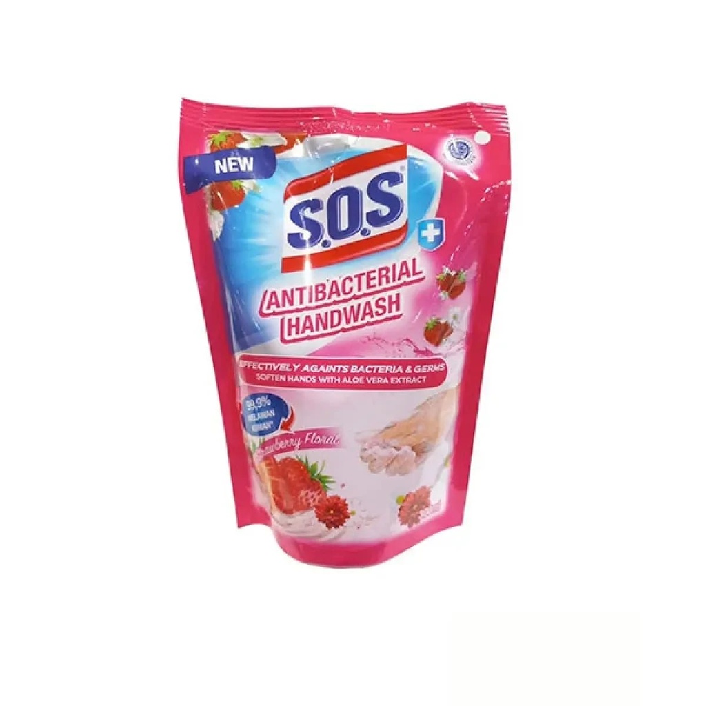 Sos Hand Wash Strawberry Refill Pch 300ML