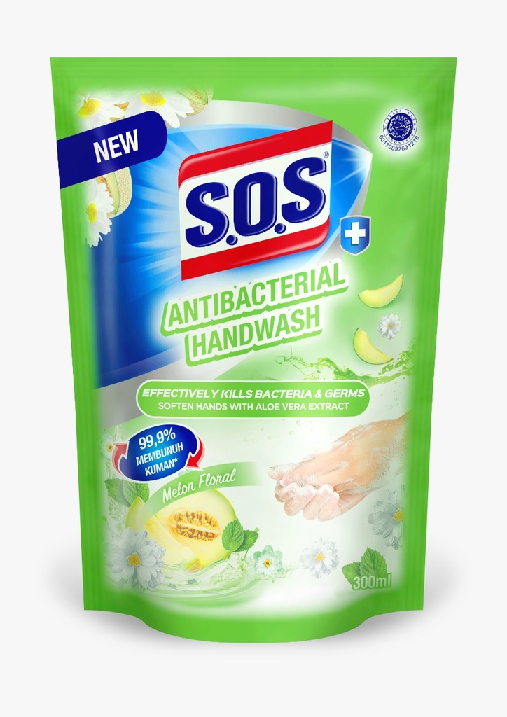 Sos Hand Wash Melon Refill Pch 300ML