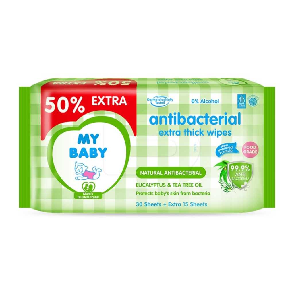 My Baby Wipes Antibacterial Eucalyptus & Tea Tree Oil 2x45S
