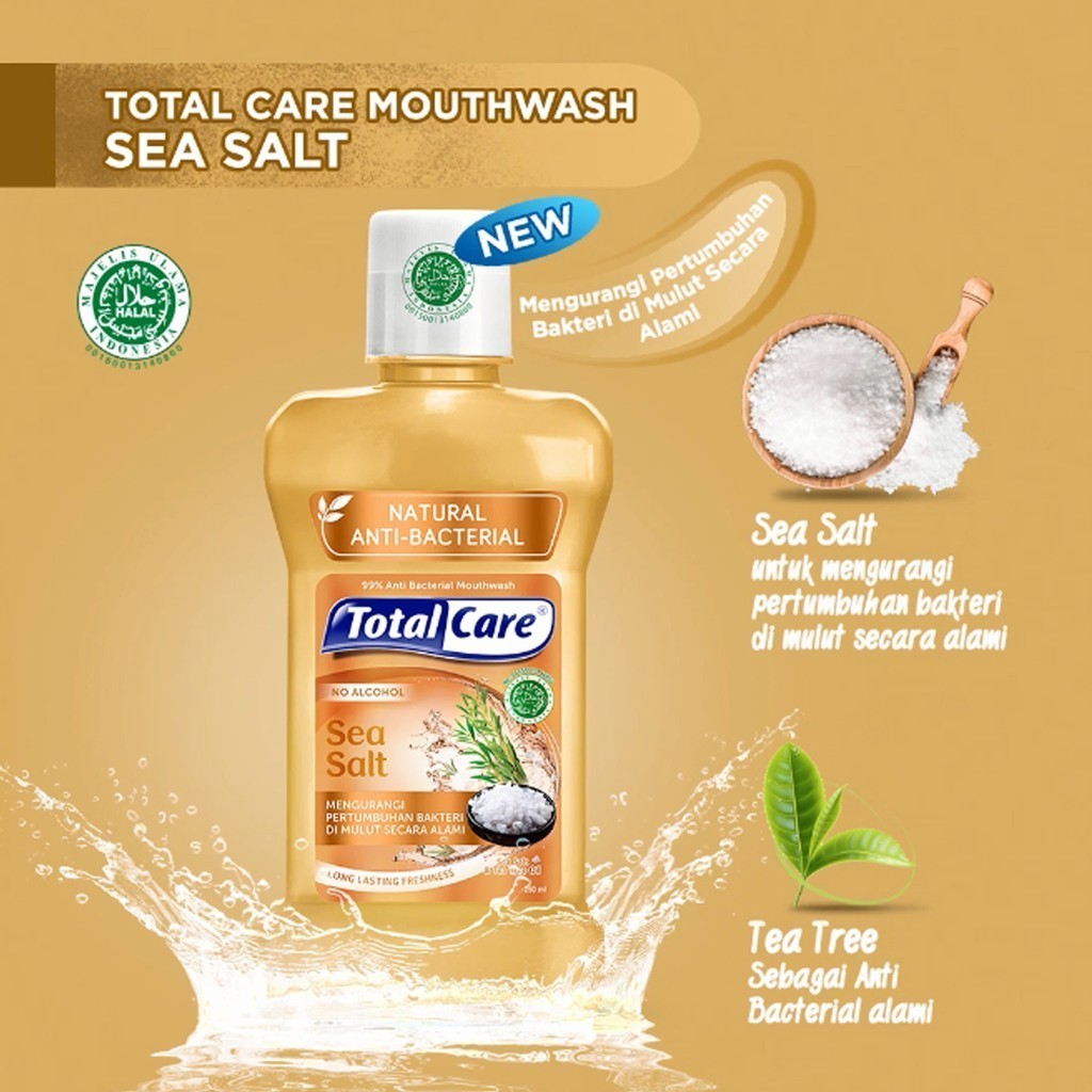 Total Care Anti Bacterial Mouthwash Siwak Salt 100ML