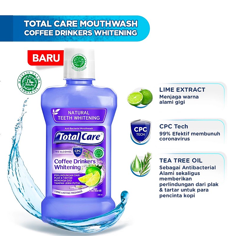Total Care Anti Bacterial Mouthwash Coffee Drinkers Whitening 250ML
