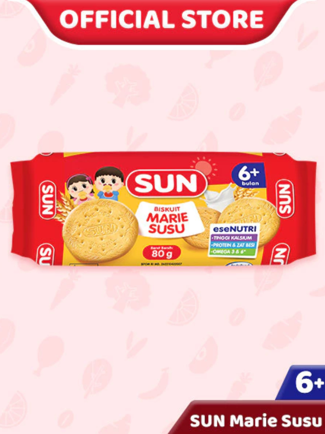 Sun Biskuit Marie Susu 6+Bulan 80GR