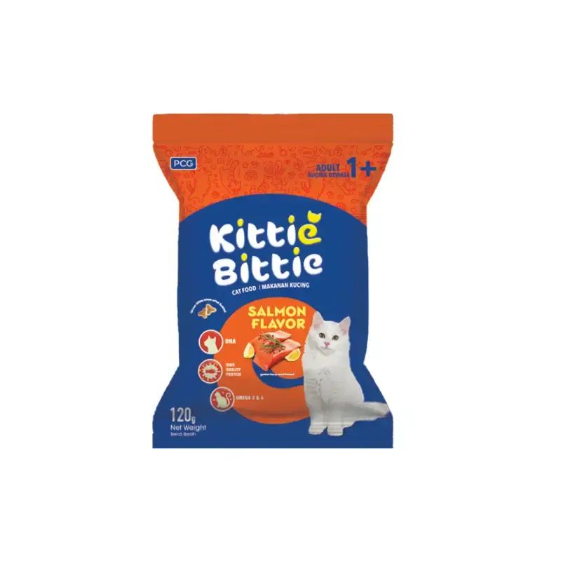 Kittie Bittie Cat Food Salmon Flavor Basah 120GR