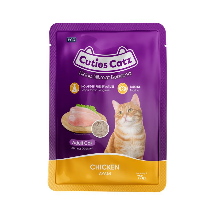 Cuties Catz Adult Cat Chicken Basah 75GR