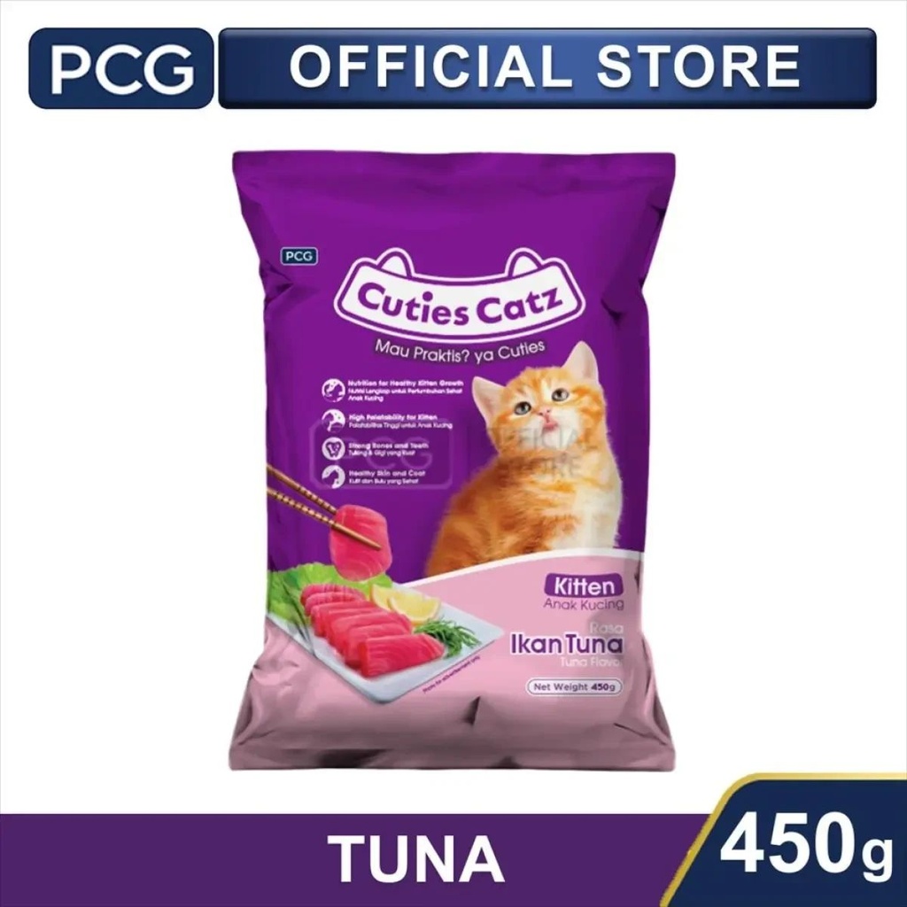 Cuties Catz Kitten Tuna Flavor Kering 450GR