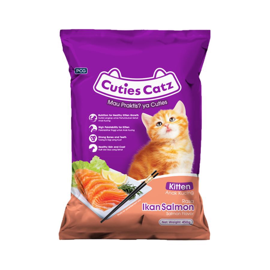 Cuties Catz Kitten Salmon Flavor Kering 450GR