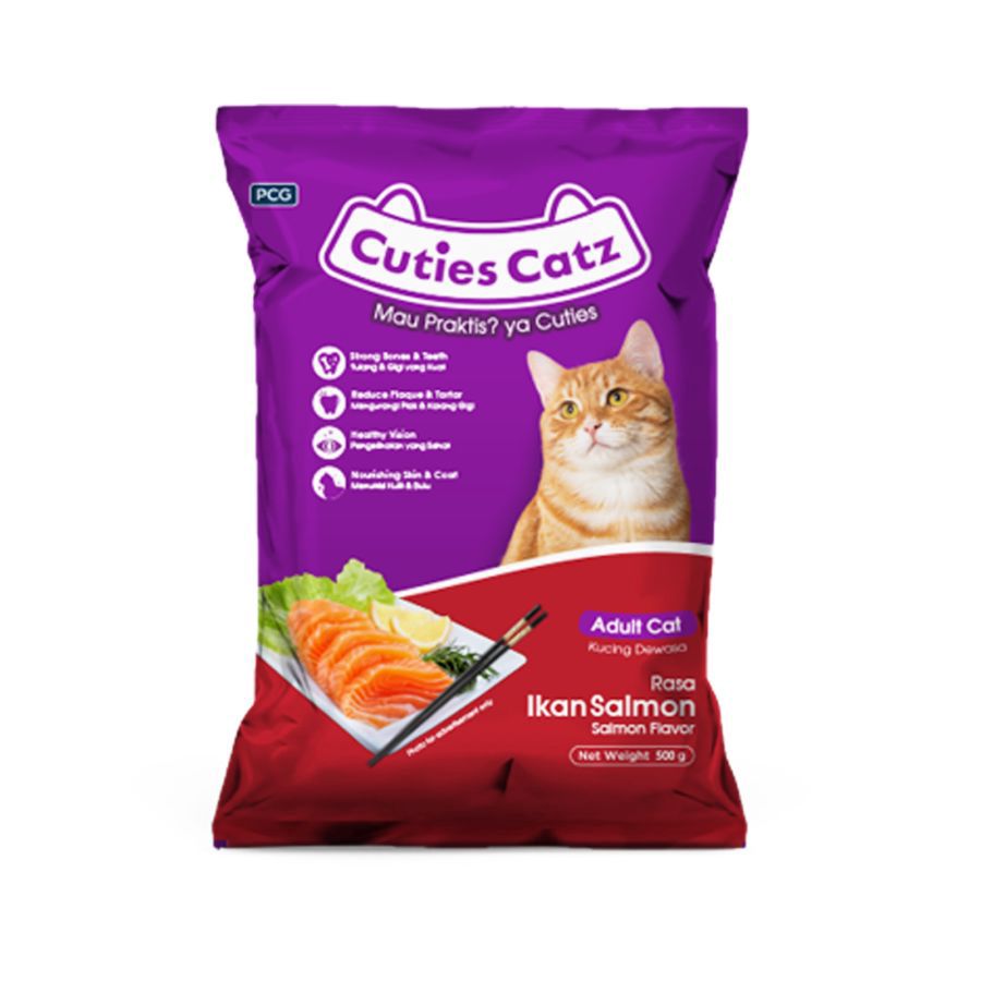 Cuties Catz Adult Cat Salmon Flavor Kering 500GR