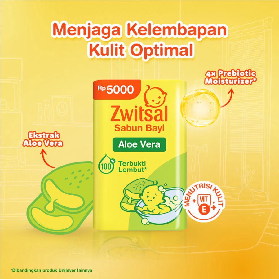Zwitsal Sabun Bayi Aloe Vera 3x70GR
