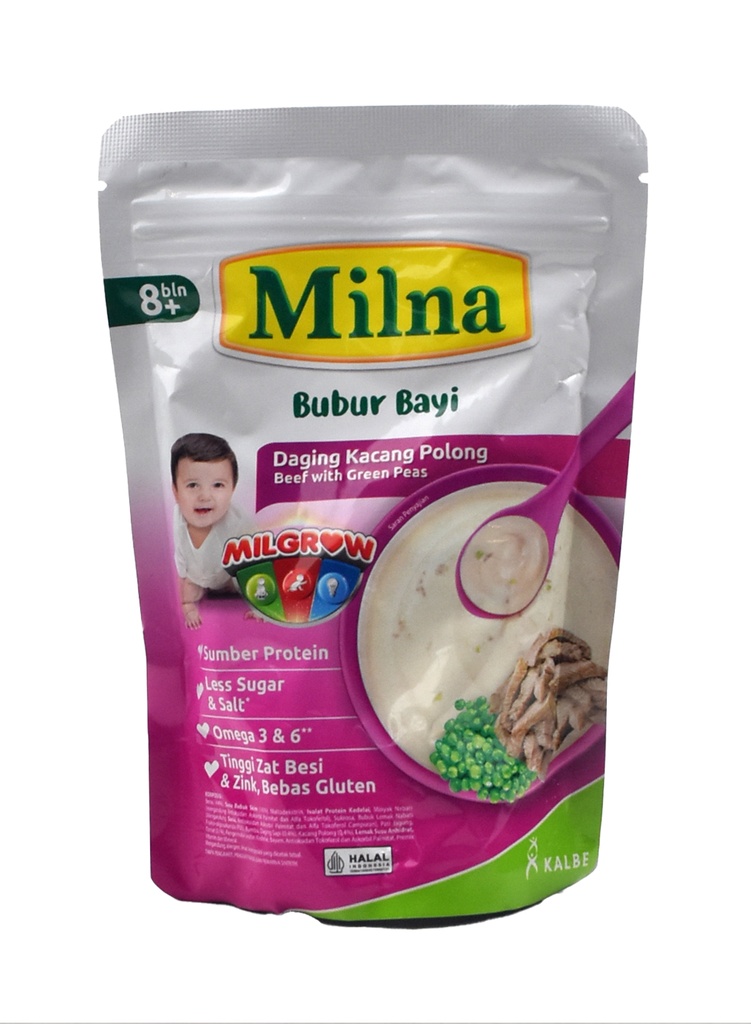 Milna Bubur Bayi Daging Kacang Polong Pch 100GR