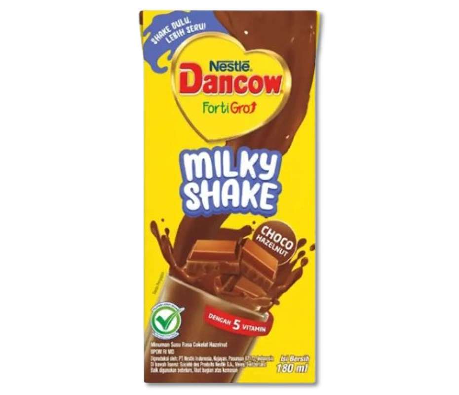 Dancow Fortigro Milky Shake Choco Hazelnut 180ML
