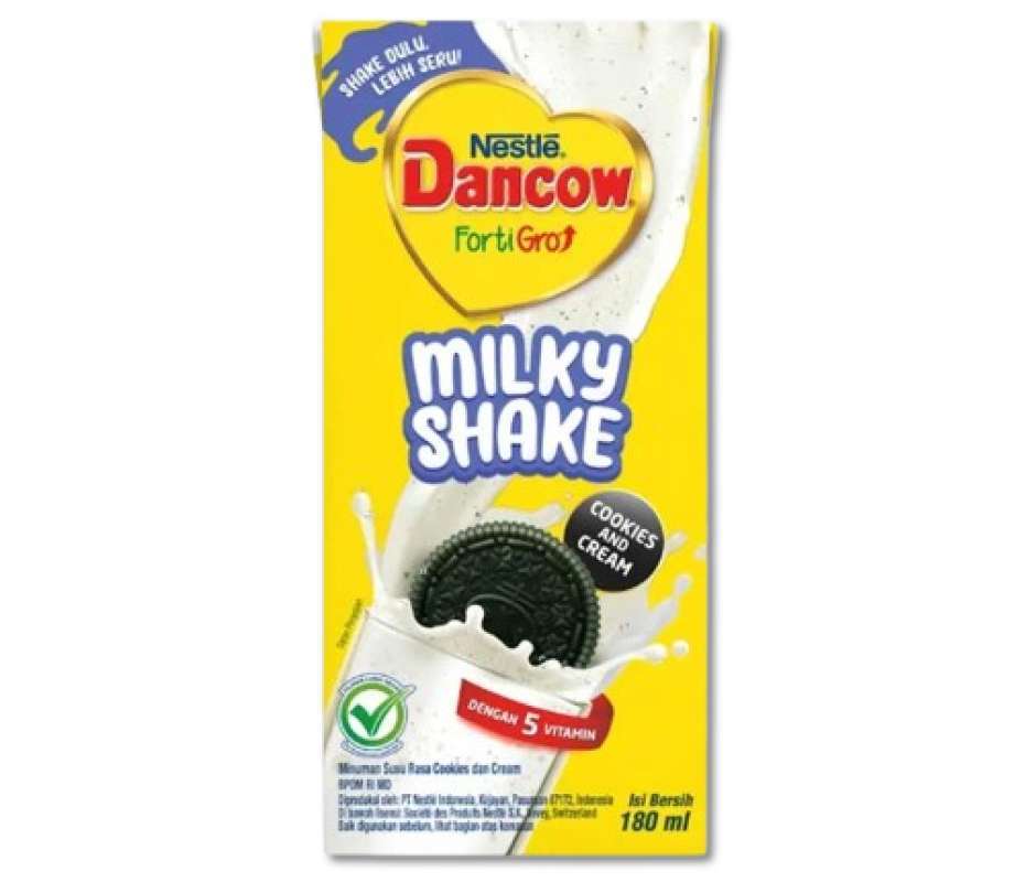 Dancow Fortigro Milky Shake Cookies And Cream 180ML