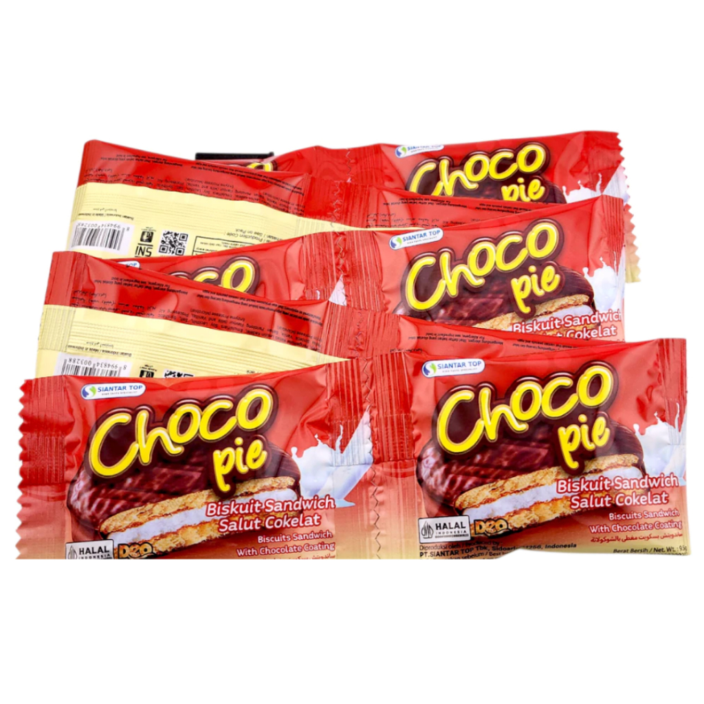 Siantar Top Choco Pie Biskuit Sanswich Salut Coklat 10x9,5GR