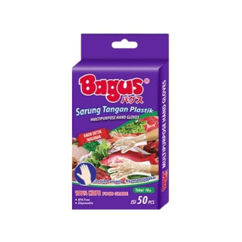 Bagus Sarung Tangan Plastik 10 Mik 50 Pcs