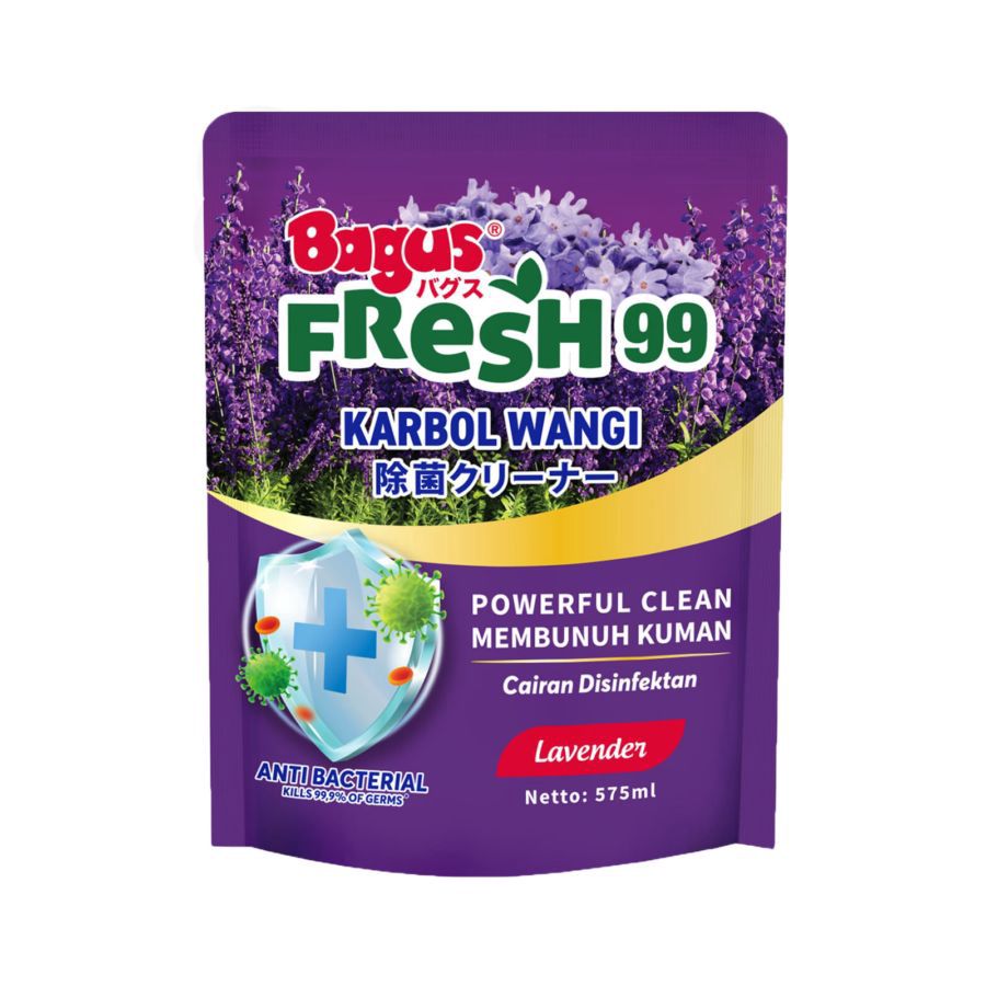 Bagus Fresh 99 Karbol Wangi Pouch 575 ml - Lavender