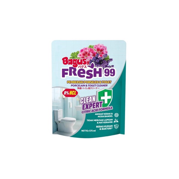 Bagus Fresh99 Pembersih Porcelen dan Toilet Cair Pouch 575ml