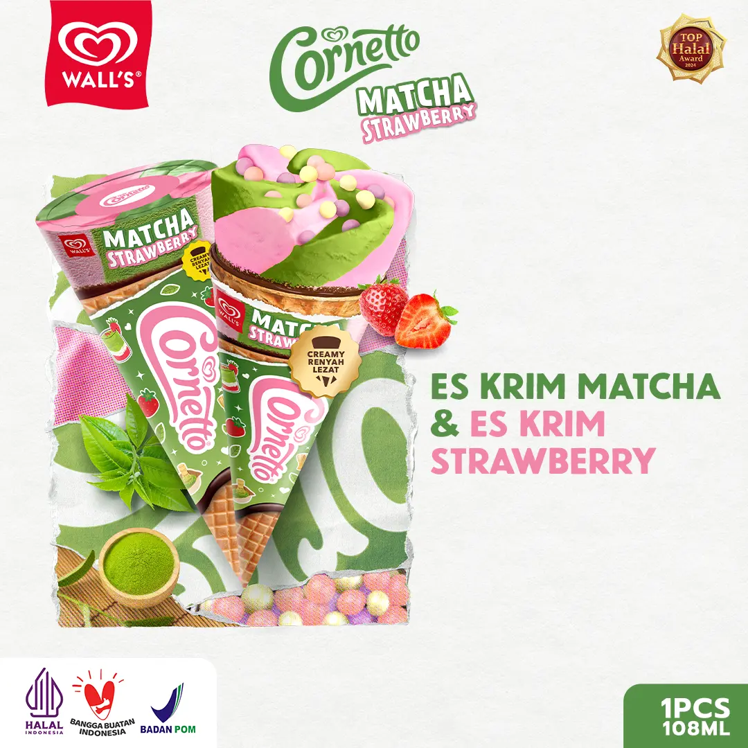Walls Cornetto Matcha Strawberry 108ML