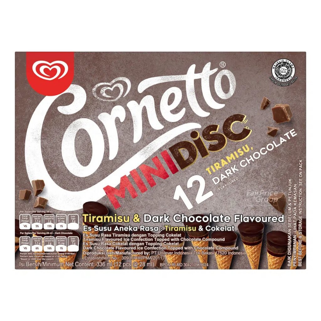 Walls Cornetto Mini Chocolate Vanilla 12x28ML