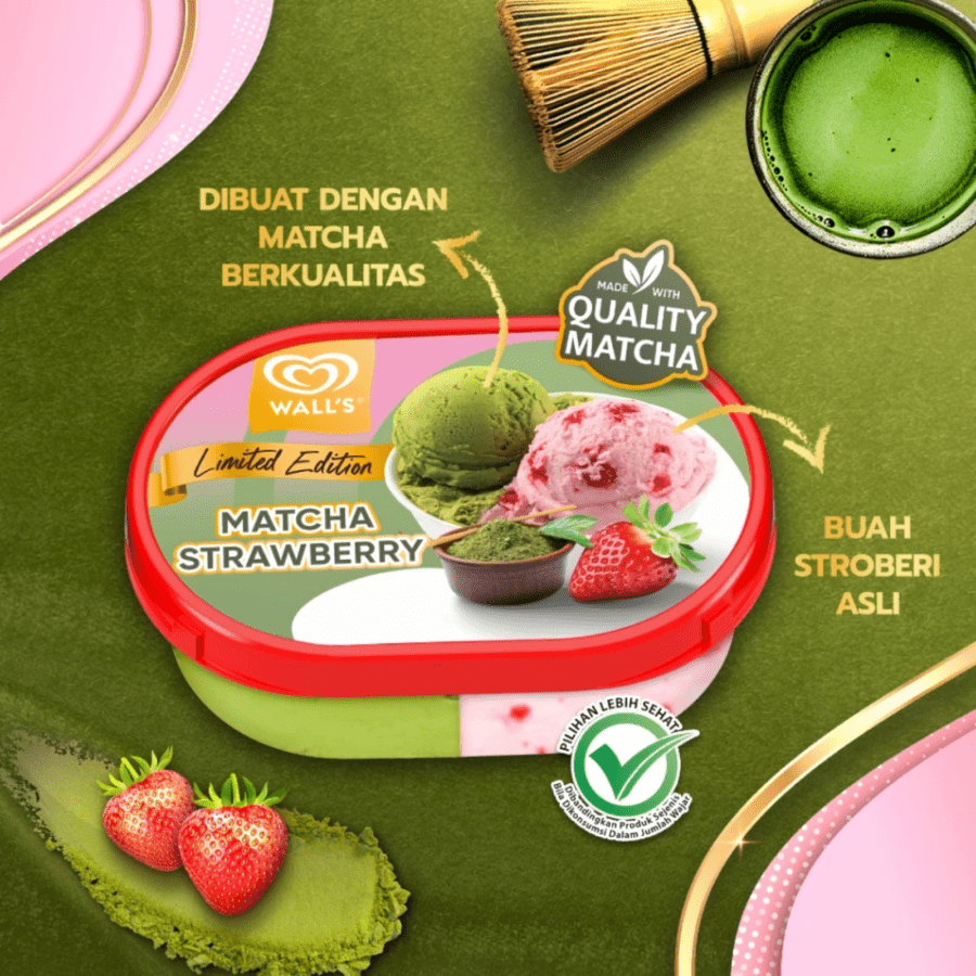 Walls Neopolitana Matcha Strawberry 350ML