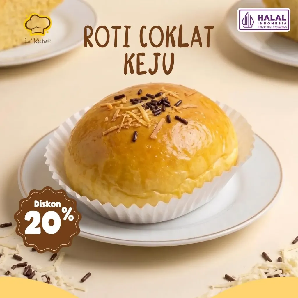 Le Richeli Roti Bundar Coklat Keju