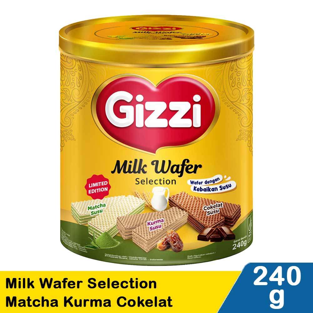 Gizzi Wafer Milk Matcha Milk Dates,Milk Chocolate 240GR