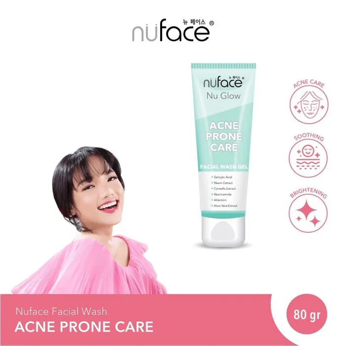 Nuface Nu Glow Acne Prone Care Facial Wash Gel 80GR