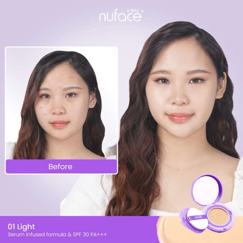 Nuface Flawless+Serum Cushion SPF 30 PA++Light Beige 12GR