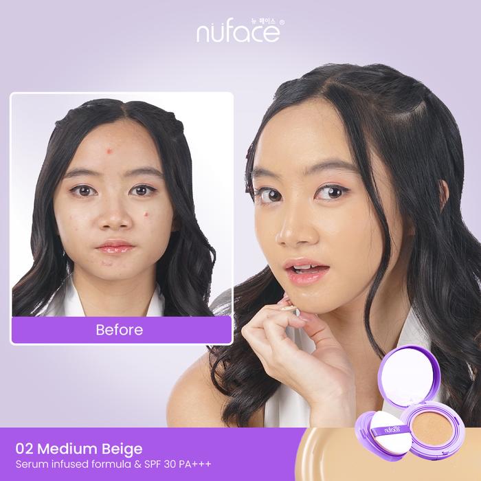 Nuface Flawless+Serum Cushion SPF 30 PA++Medium Beige 12GR