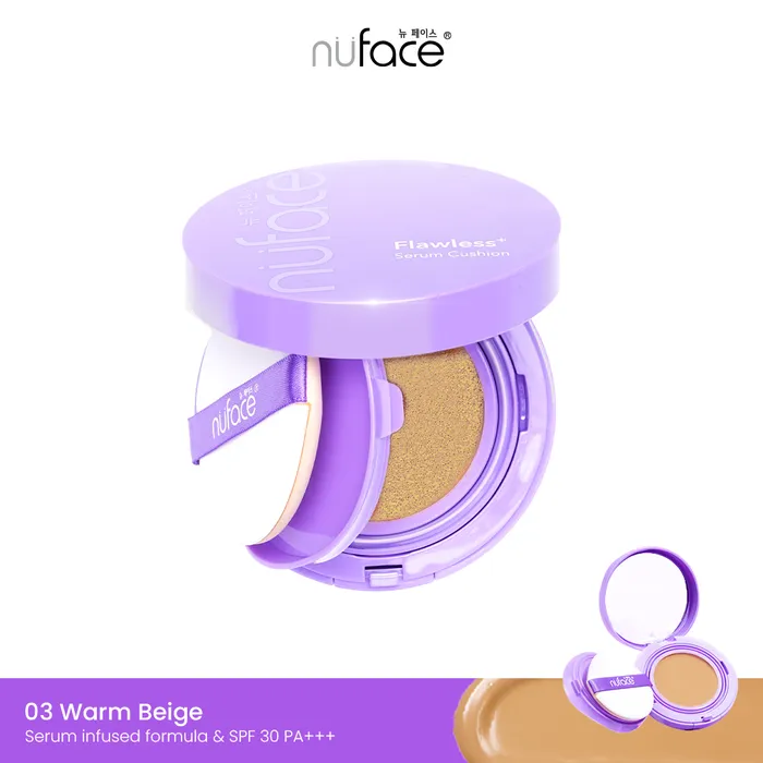 Nuface Flawless+Serum Cushion SPF 30PA++Warm Beige 12GR