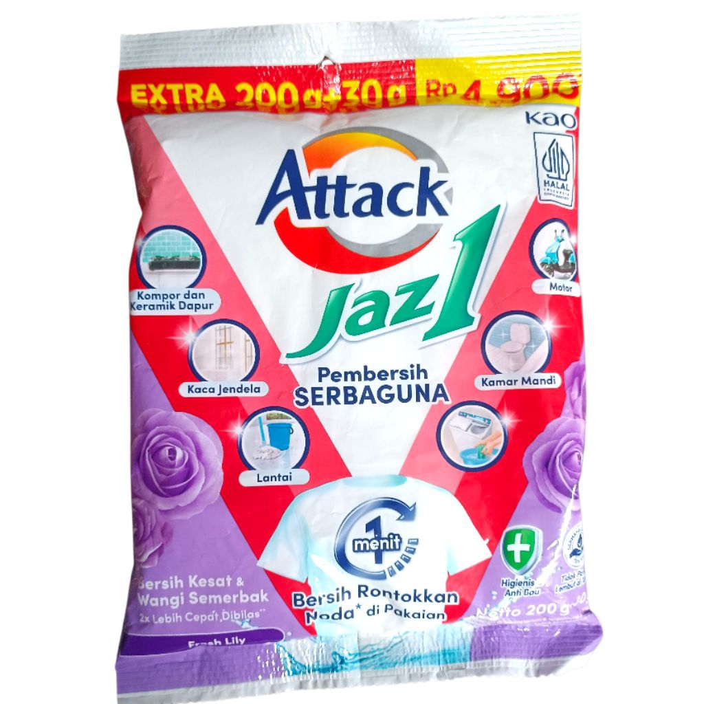 Attack Jaz1 Detergen Bubuk Serbaguna Fresh Lily 230GR