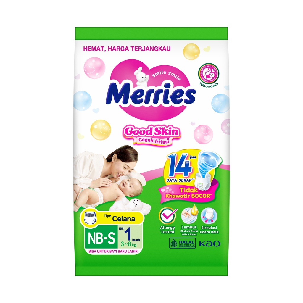 Merries Pants Good Skin NB-S 1PCS