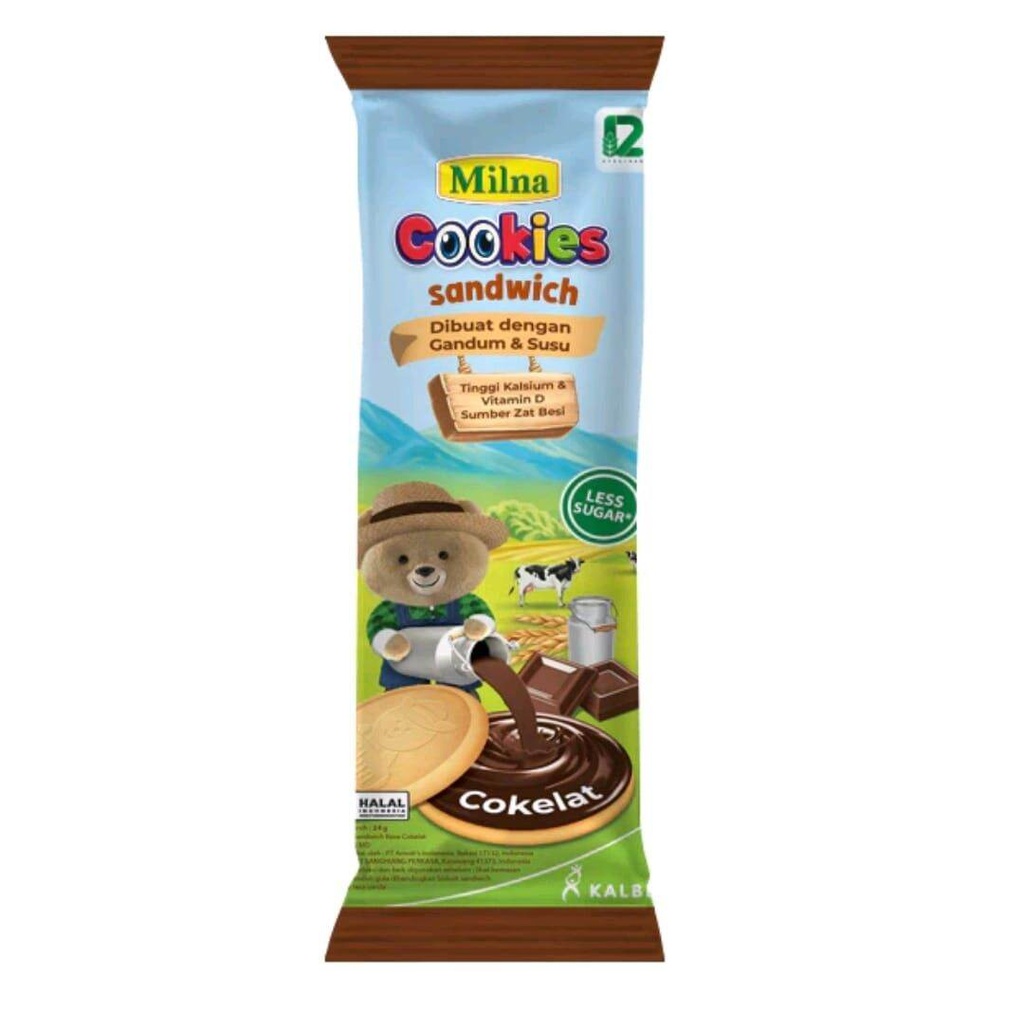 Milna Cookies Sandwich Coklat 24GR