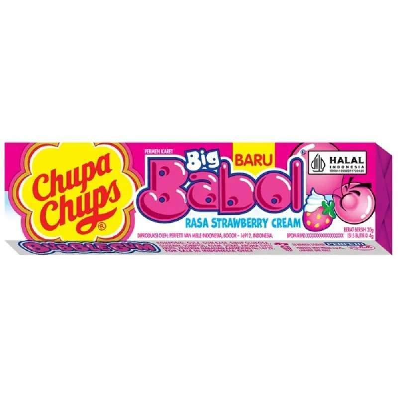 Chupa Chups Big Babol Stroberi & Krim 20GR