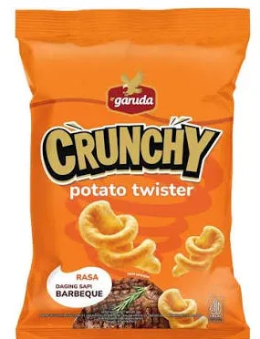 Garuda Crunchy Potato Twister Daging Sapi Barbeque 60GR