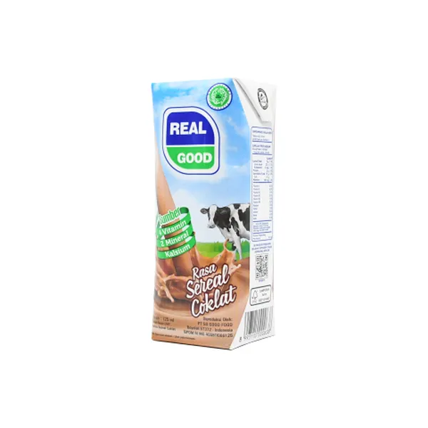 Real Good Milk UHT Sereal Cokelat Kotak 125ML