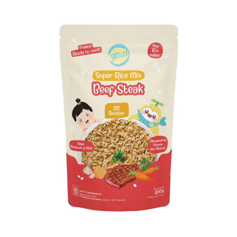 Grouu Super Rice Mix Beef Steak 200GR