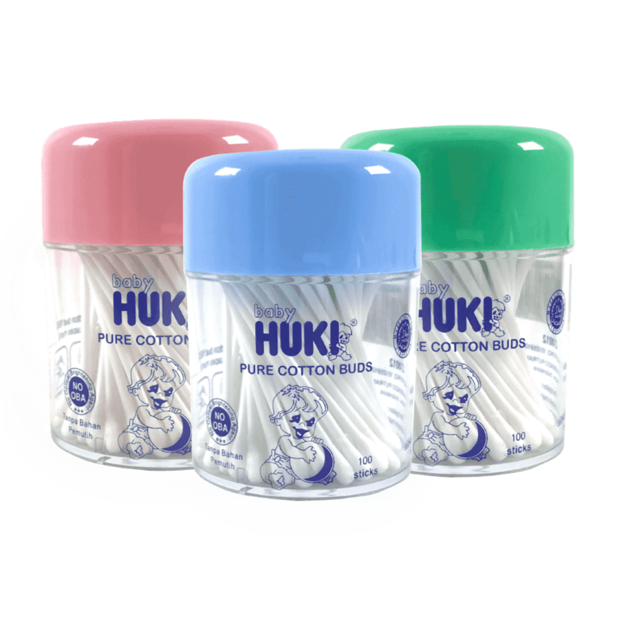 Huki Cotton Buds For Baby Pot 100PCS