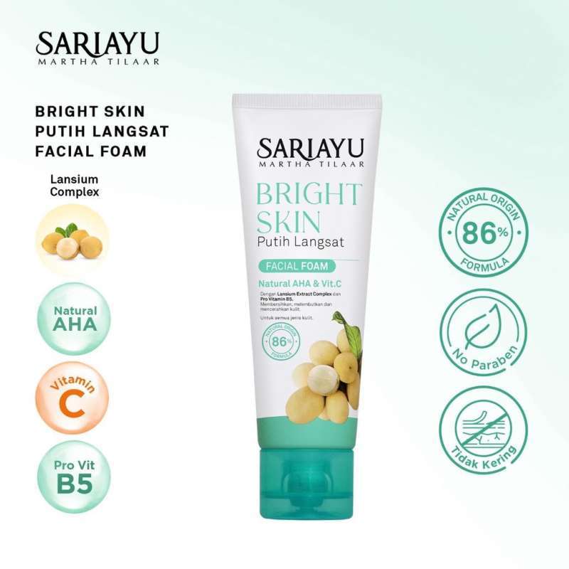 Sari Ayu Bright Skin Facial Foam Putih Langsat 75GR