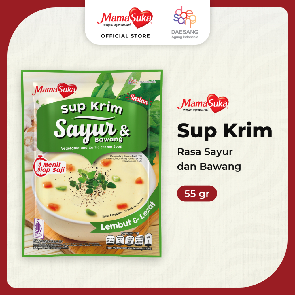 Mama Suka Sup Krim Sayur & Bawang (Pak) 55Gr (X48Ea)