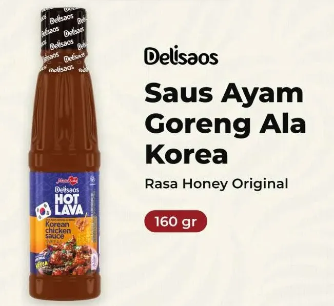 Delisaos Hot Lava Korean Chicken Sauce Honey Spicy 160GR