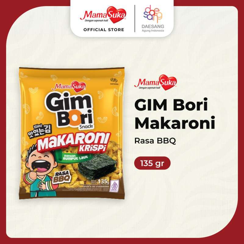 Mamasuka Gim Bori Makaroni Bbq 135Gr (X16Ea)