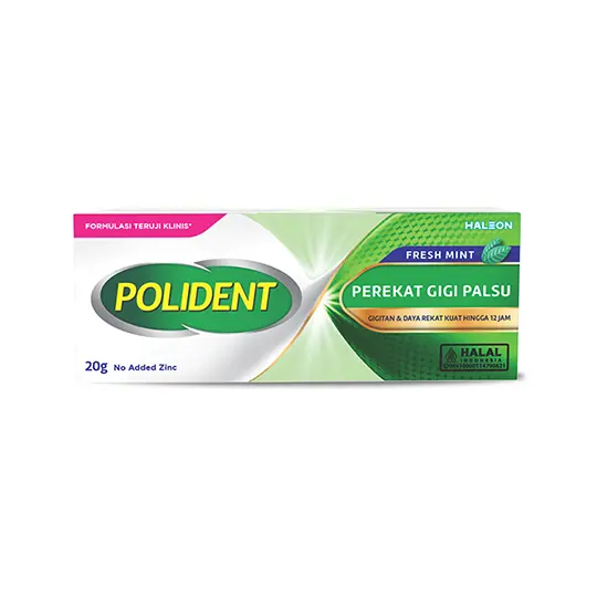 Polident Perekat Gigi Palsu Fresh Mint 20GR