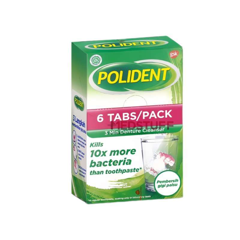 Polident Pembersih Gigi Palsu 6Tablet