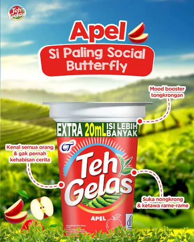 Teh Gelas Apel Cup 180ML