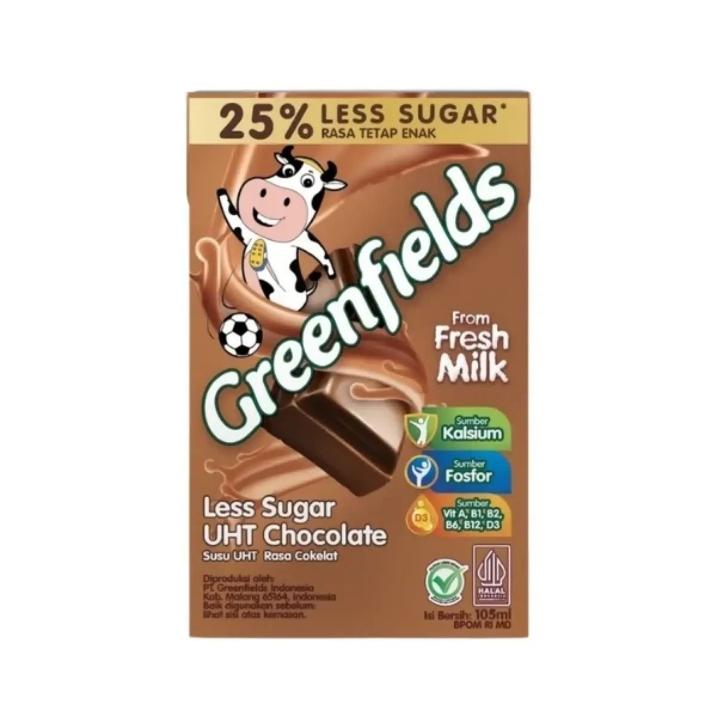 Greenfields UHT Chocolate Less Sugar 105ML