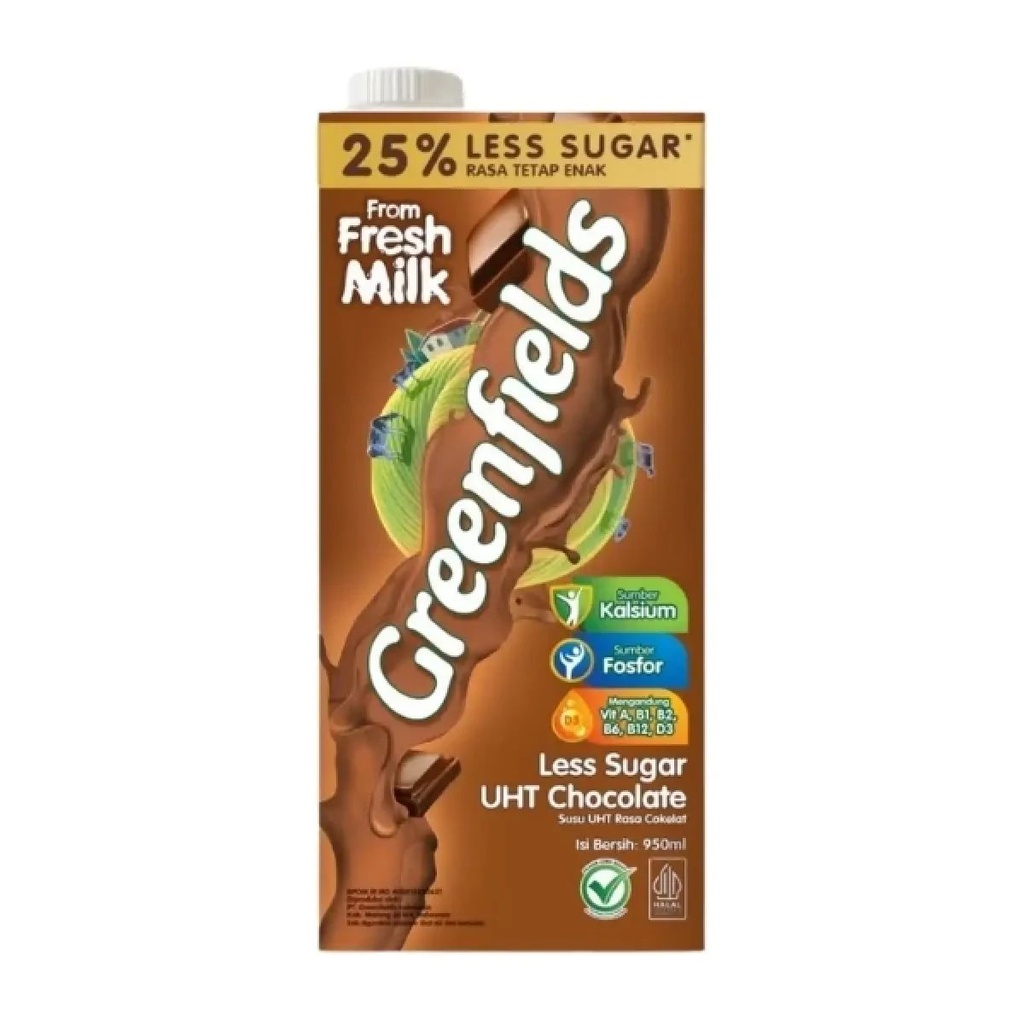 Greenfields UHT Chocolate Less Sugar 250ML