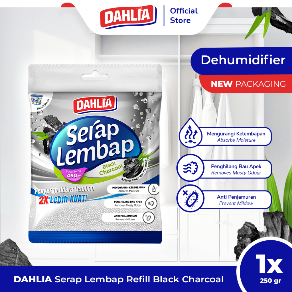 Dahlia Serap Lembab Charcoal Refill 250GR