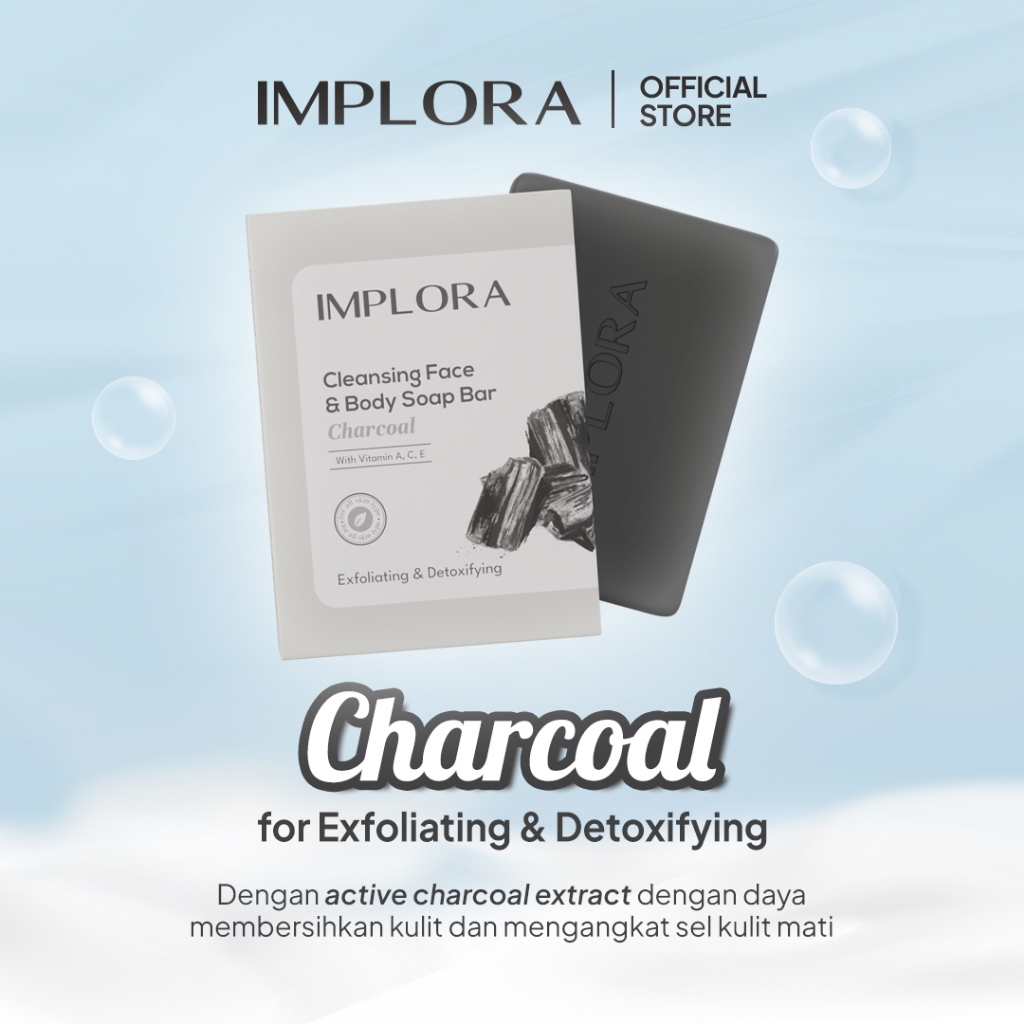 Implora Cleansing Face & Body Bar Charcoal 60GR