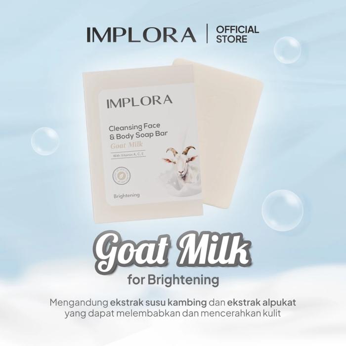 Implora Cleansing Face & Body Bar Goat Milk 60GR