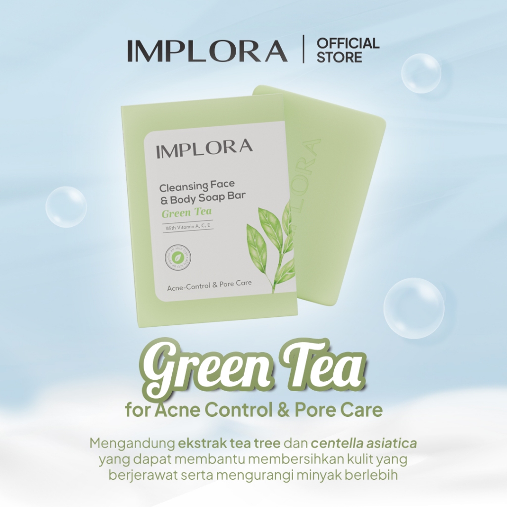 Implora Cleansing Face & Body Bar Green Tea 60GR