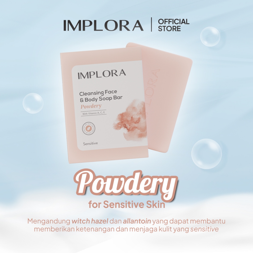 Implora Cleansing Face & Body Bar Powdery 60GR